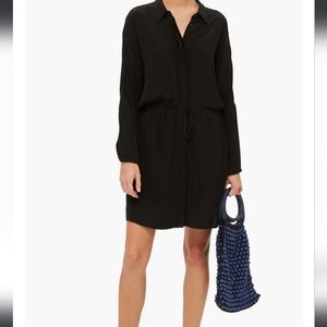 Topshop Black Drawstring Mini Shirtdress Size 4 NWT